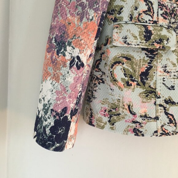 Sundance Multicolor Floral Cotton Blazer Women's Size Medium - Picture 7 of 11